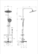 Душевая система с гигиеническим душем и термостатом WONZON & WOGHAND SOLID, Брашированное золото (WW-C3011-A1-BG)