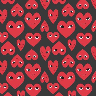 Сердечки с глазами