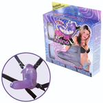 Фиолетовый вибростимулятор в виде рога носорога на регулируемых трусиках и с пультом ДУ (Цвет: фиолетовый)