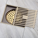 Трап канализационный прямой, 40 мм, 100х100 мм, Gappo, латунь, бронза, G81004-4