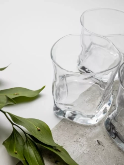 Набор изогнутых стаканов для виски, прозрачный, 300 мл, 6 шт