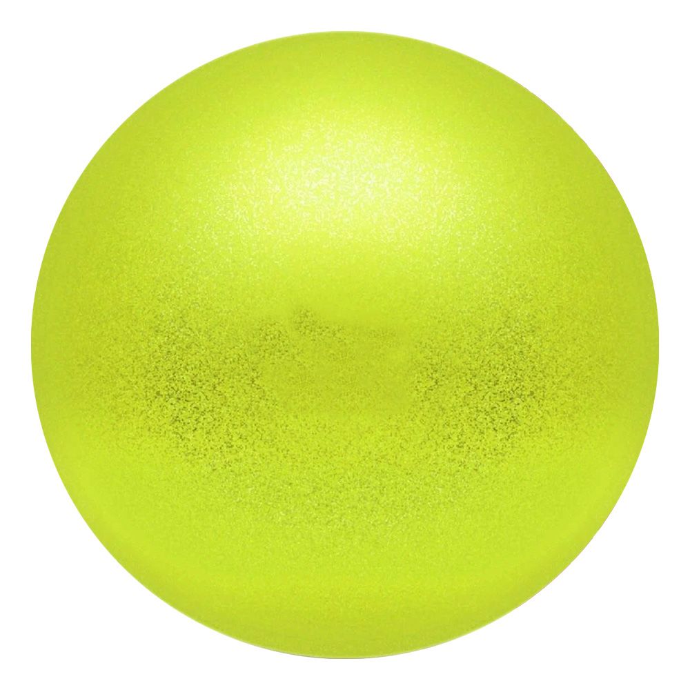 Мяч для художественной гимнастики INDIGO, IN119-LI, диам. 15 см, ПВХ, лимонный металлик с блестками