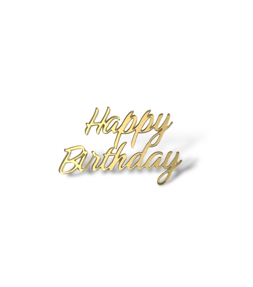 Мини-топпер надпись "HAPPY BIRTHDAY", №1 акрил 6,5 (2 шт)