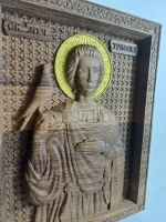 Освященная Икона Св. мученика Трифона 23.5х19см дуб