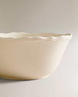 Zara Home блюдо сервировочное из фаянса, цвет бежевый, 24 см