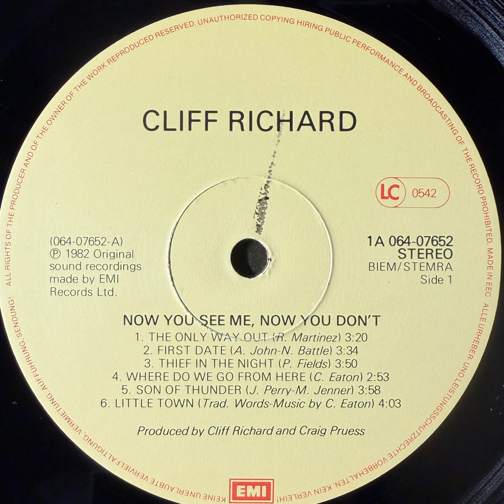 Cliff Richard- Now You See Me, Now You Don't (Голландия 1982г.)