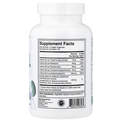 Divine Health, Дон Кольбер, доктор медицины добавка для нормализации надпочечников, 120 капсул