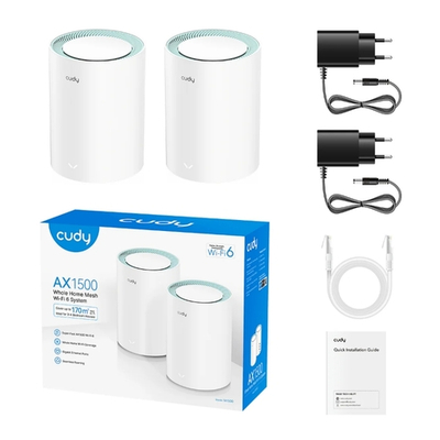 Cudy M1500 (2-Pack) Гигабитная Mesh-система Wi-Fi 6 AX1500