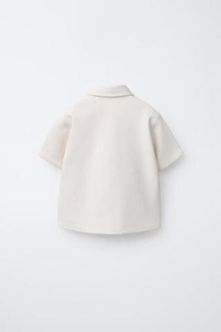 ZARA РУБАШКА С КАРМАНАМИ, ЭКРЮ