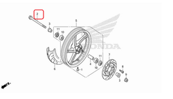 44301-KWW-640. AXLE, FR. WHEEL