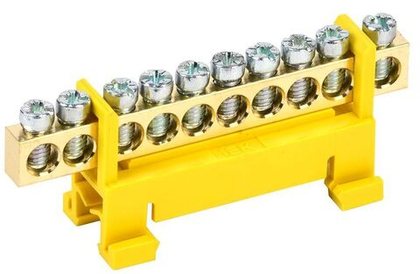 Шина PE "земля" на DIN-изоляторе типа "Стойка" ШНИ-6х9-10-С-Ж IEK