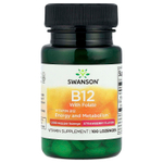 Swanson, Витамин B12 с фолатом, клубника, 100 пастилок