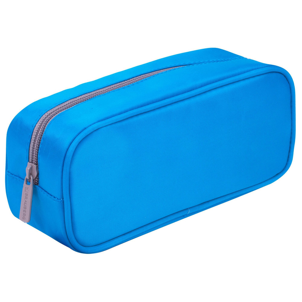 Пенал-косметичка BRAUBERG мягкий "KING SIZE BLUE" 20х8х9 см (2 штуки в упаковке)