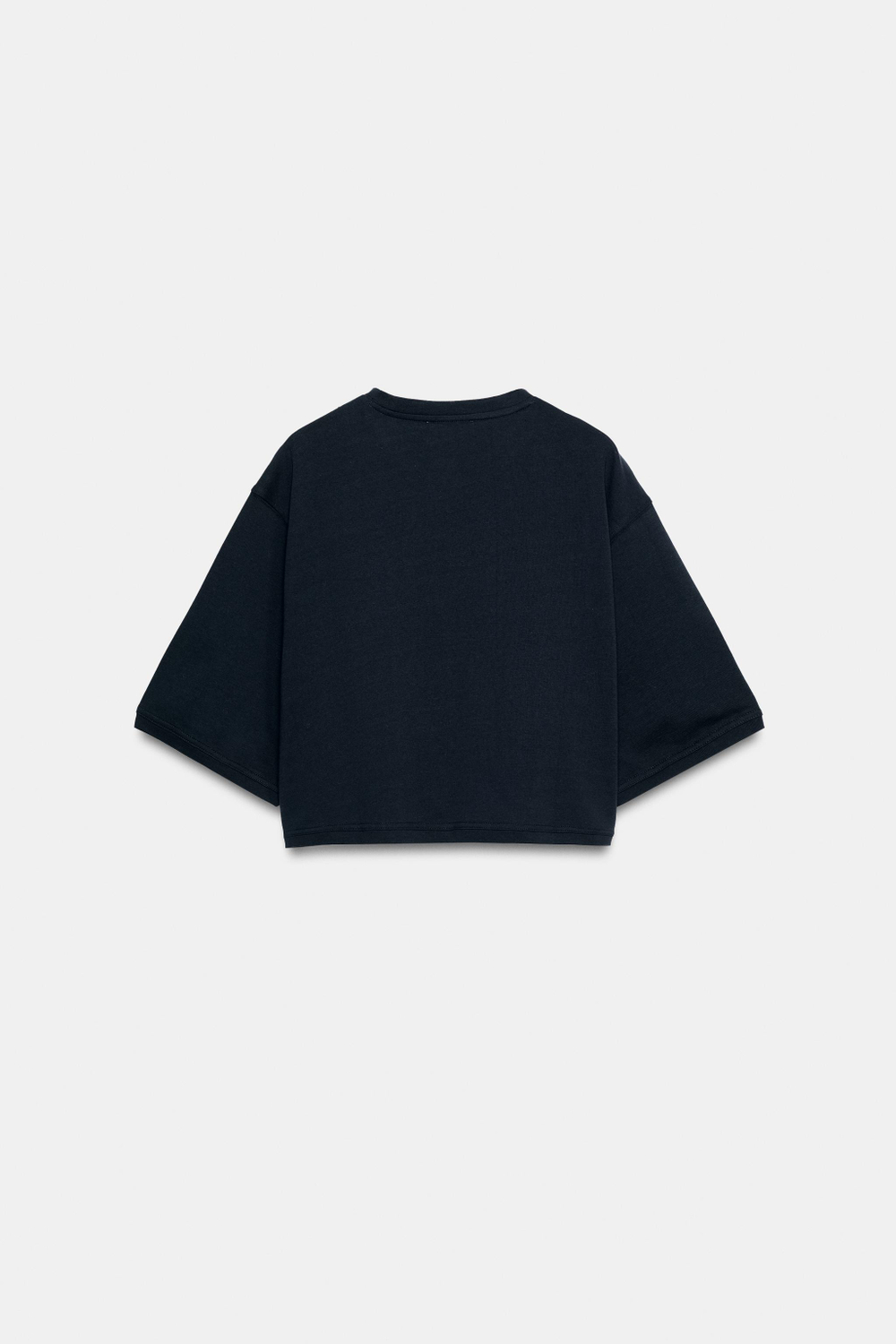 ZARA УКОРОЧЕННАЯ ФУТБОЛКА ОВЕРСАЙЗ, МОРСКОЙ СИНИЙ