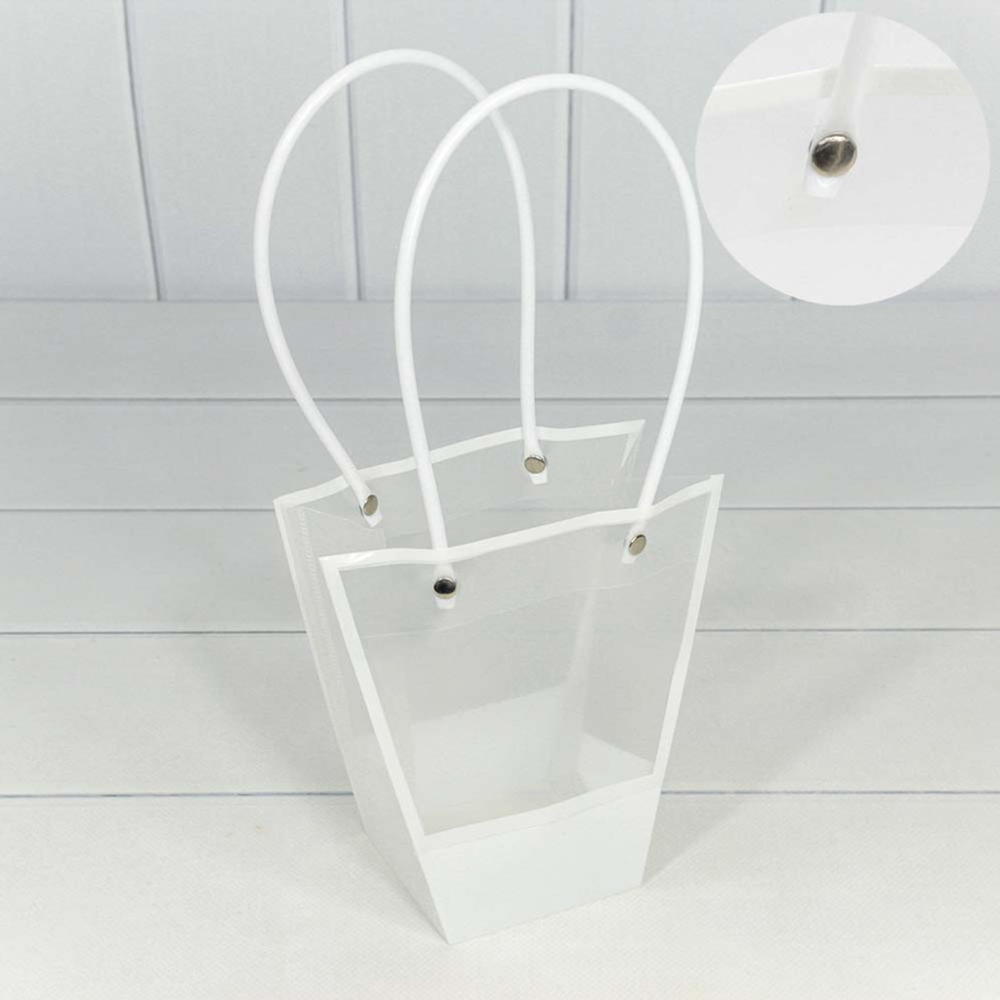 Пакет подарочный 16х16х8см Ваза для цветов (Белый)