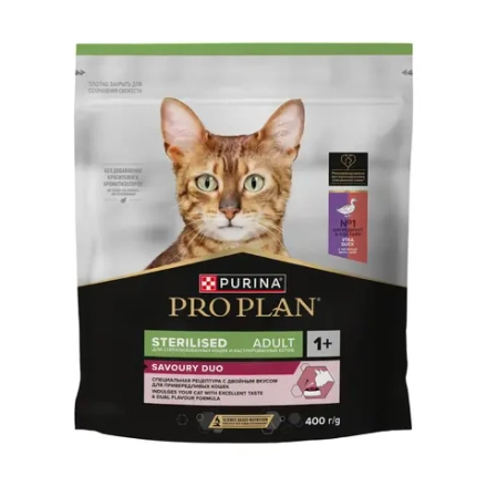 Сухой корм Purina Pro Plan для стерилизованных кошек Утка и печень, 400г