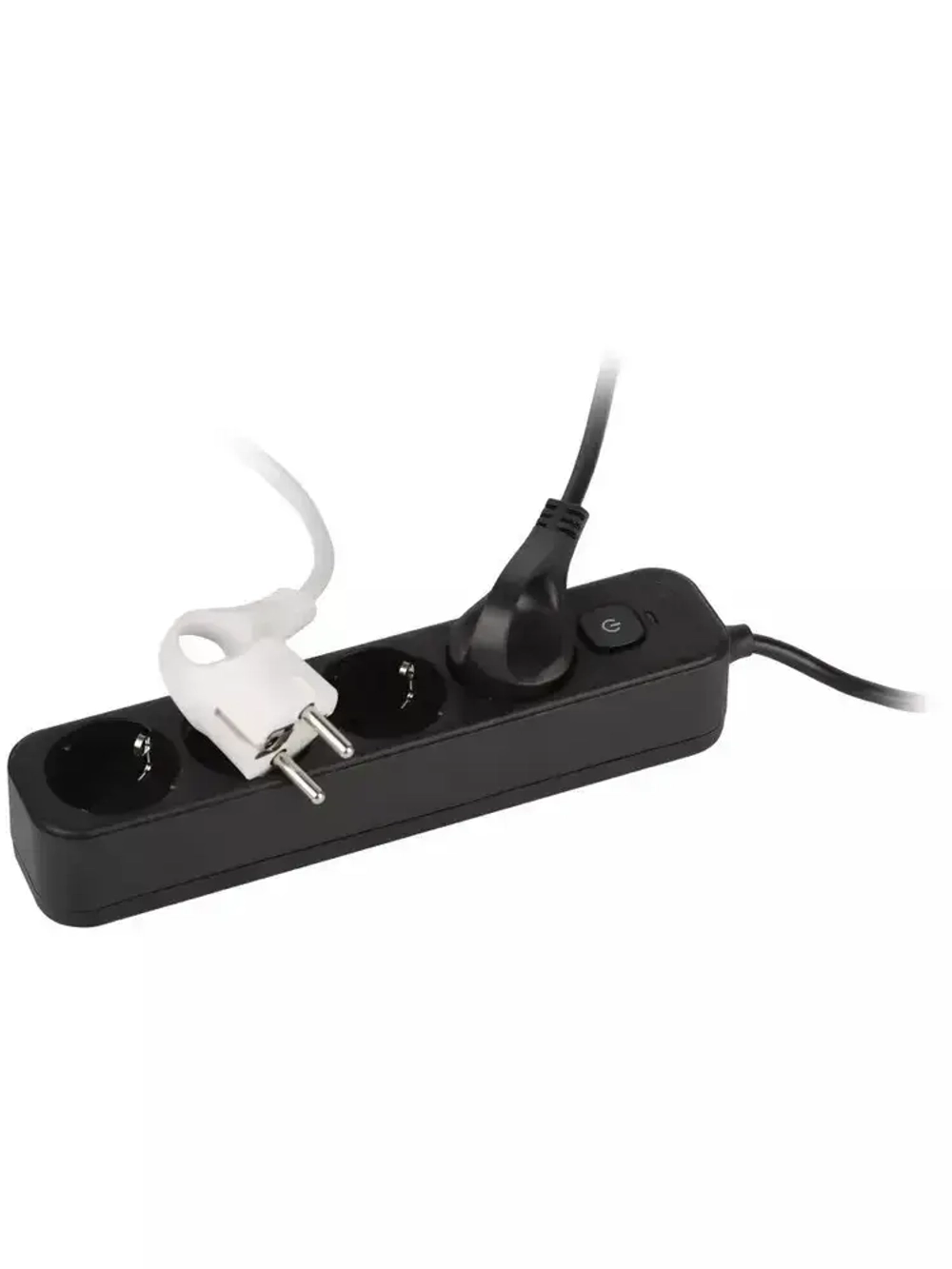 Сетевой фильтр Intro SFE430-B с базовой защитой с заземлением с выключателем 4 розетки 3м 10А черный / удлинитель сетевой 3м