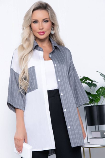 Рубашка "Модис" (грей/вайт) Б7165 LT Collection