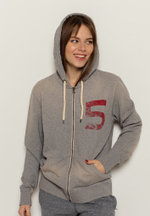 Худи Bowery NYC на молнии "Five" Spray Grey Melange