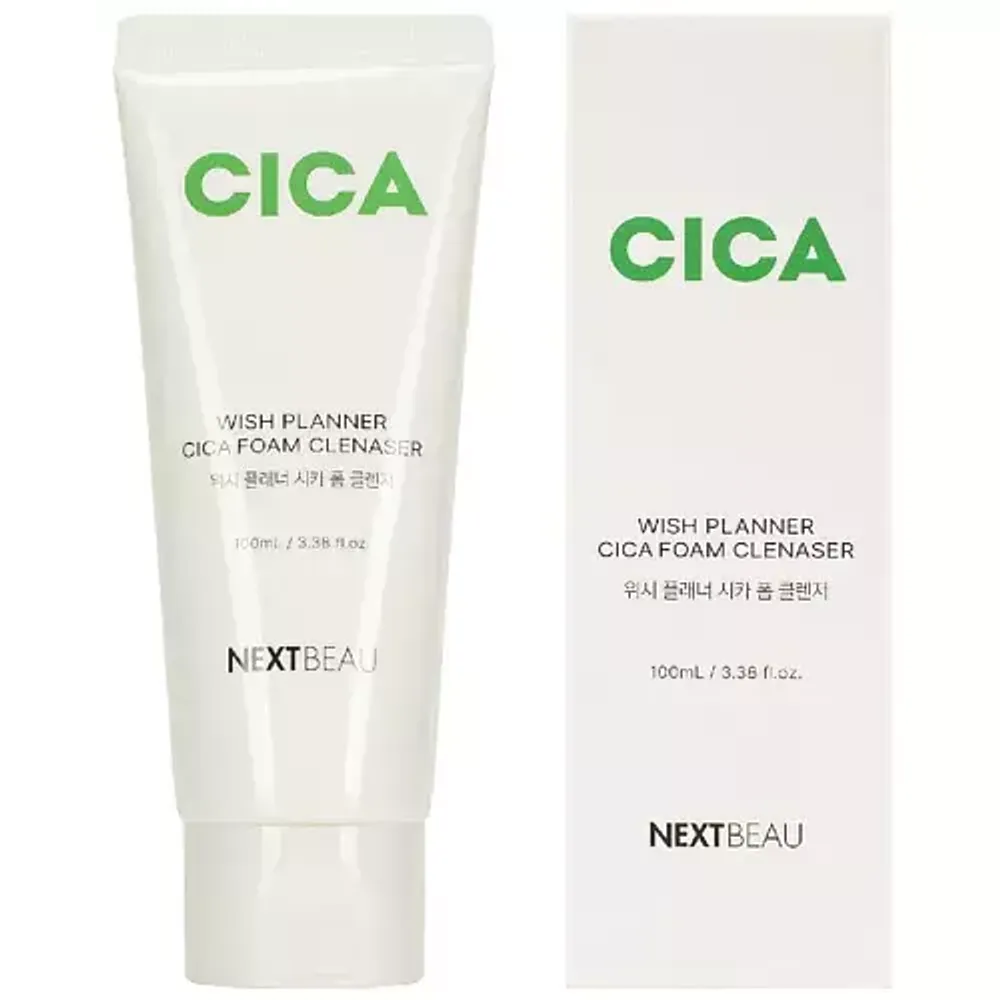 Пенка для умывания с центеллой азиатской NEXTBEAU Wish Planner Cica Foam Cleanser 100 мл