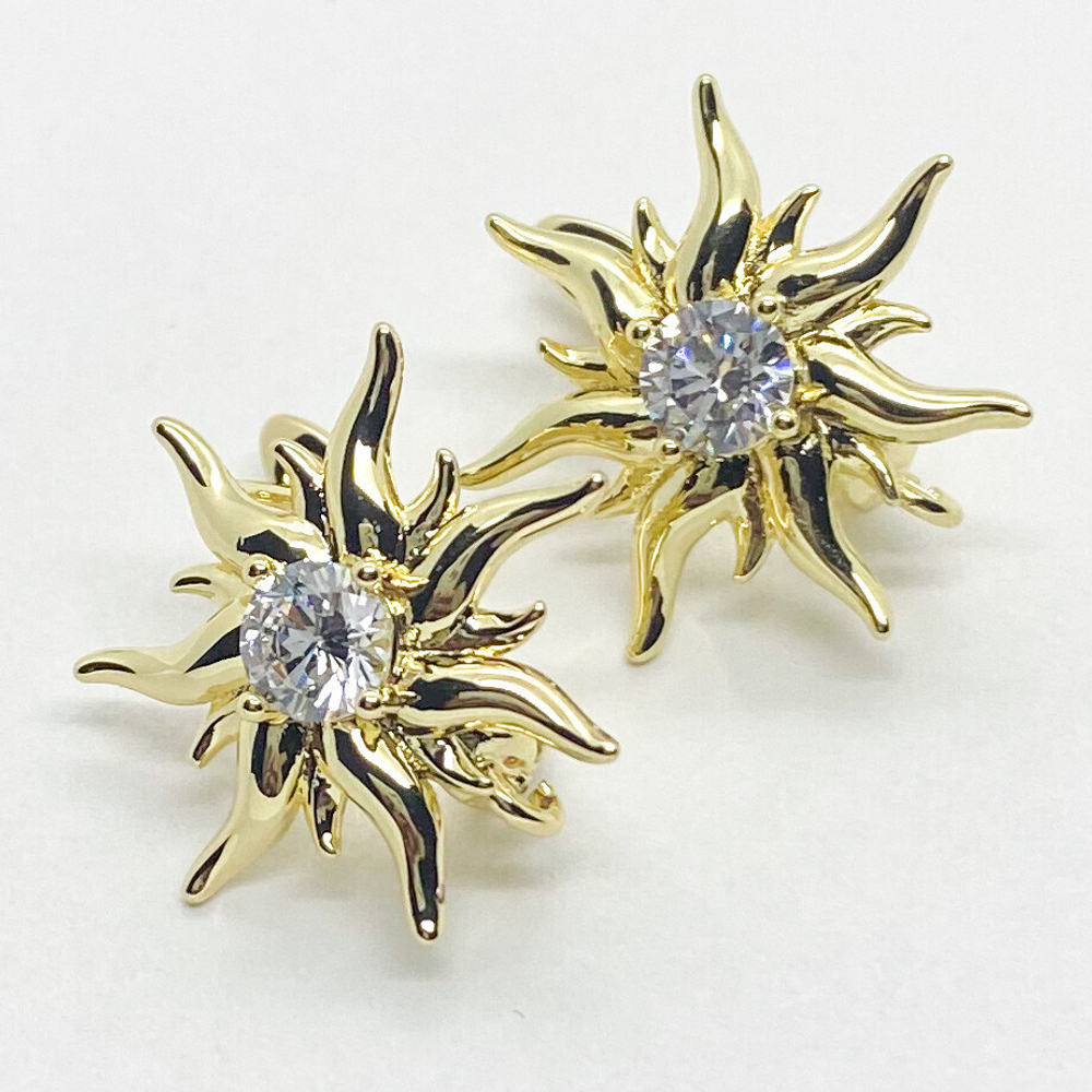 Ювелирные швензы с позолотой, размер 19*19 мм, цена за пару