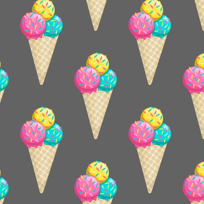 Мороженое на сером фоне