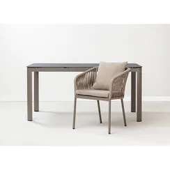 Уличный стол Leif, 160х90х75 см, серо-бежевый