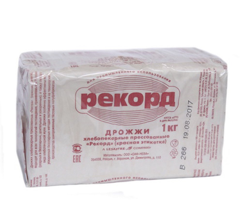 Дрожжи хлебопекарные прессованные «Рекорд» - 1 кг