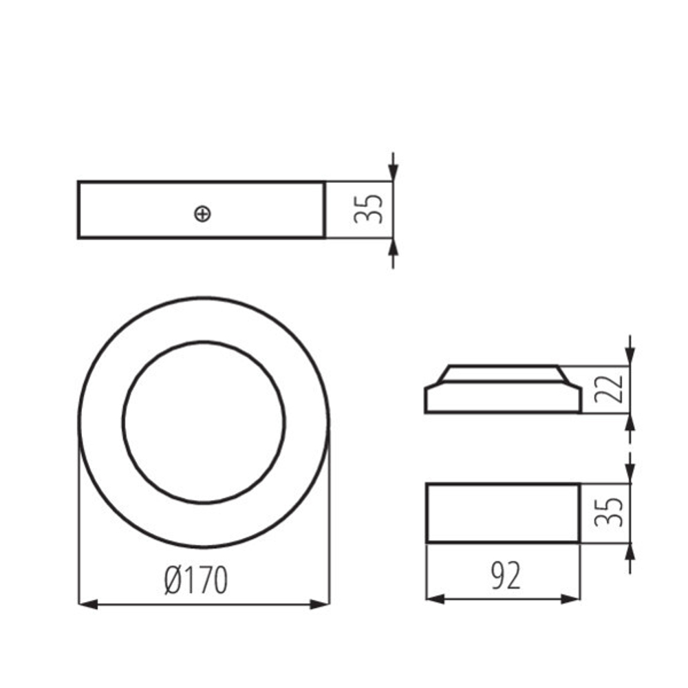 Накладной потолочный светодиодный светильник KANLUX CARSA V2LED 12W-NW-W