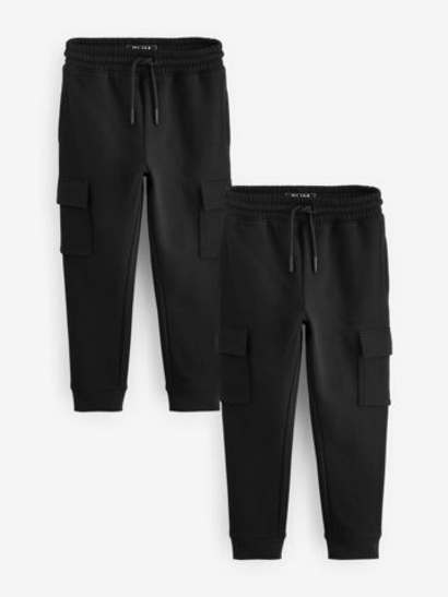 Брюки карго спортивные для мальчика Next B30-828, 2 шт., Черный