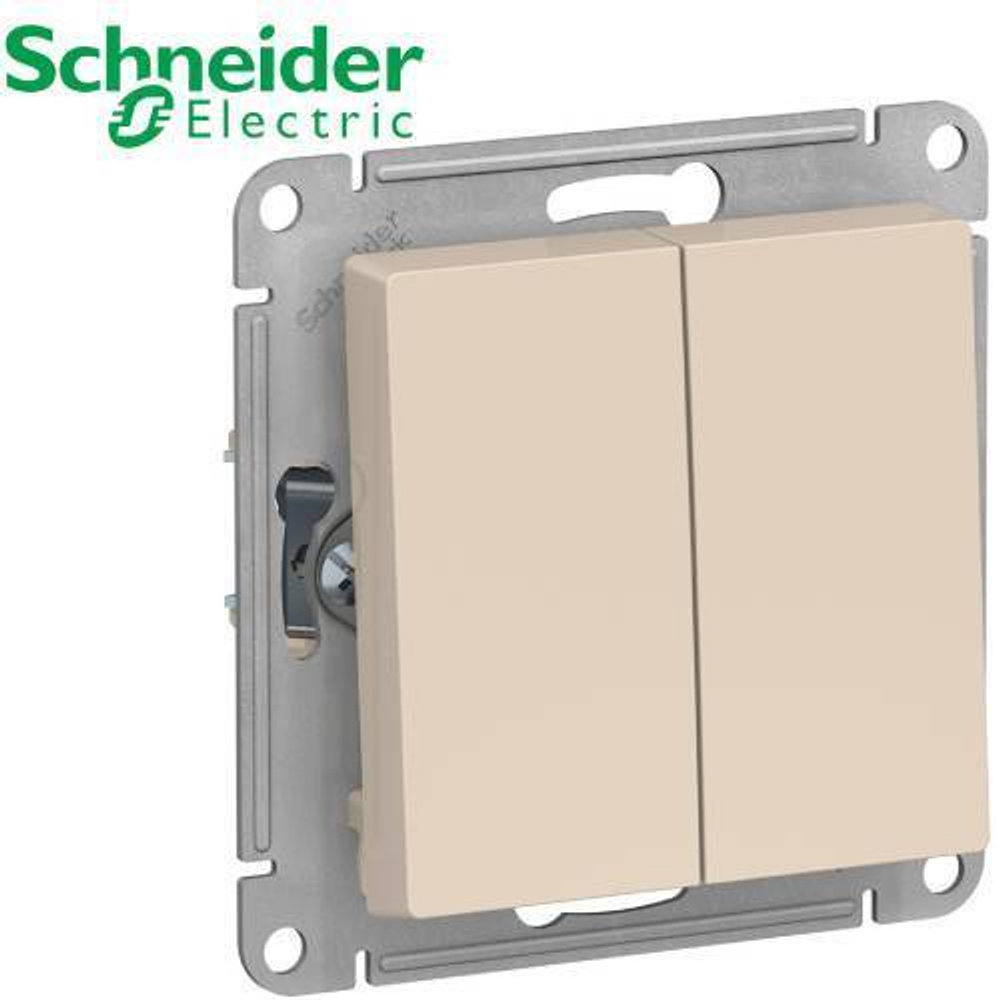 Переключатель 2-кл (бежевый) AtlasDesign Schneider ATN000265