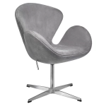 Кресло Bradex Home SWAN STYLE CHAIR серый, искусственная замша