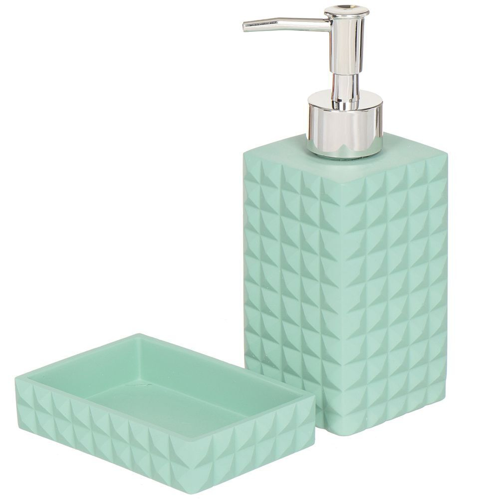 Набор для ванной 4 пр, Мята, стак,подс д/зуб щет,дозат д/мыла,мыл-ца, Y3-864