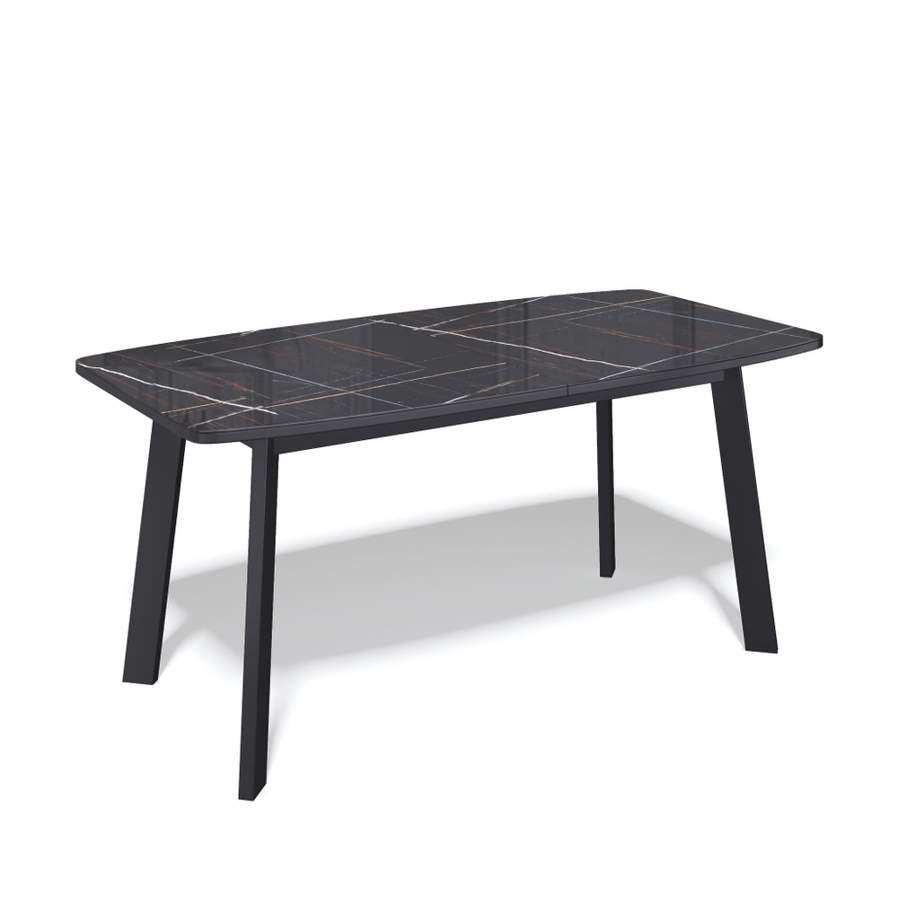 Стол обеденный, кухонный раздвижной KENNER AA1400 черный/камень черный