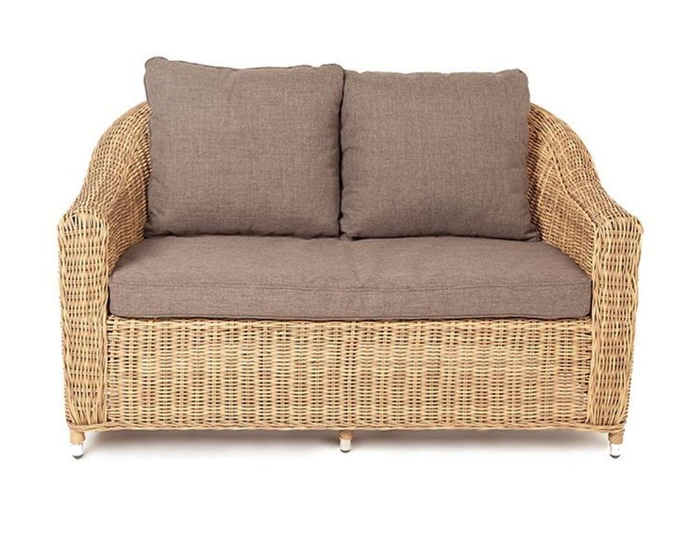 "Кон Панна" диван из искусственного ротанга двухместный, цвет соломенный