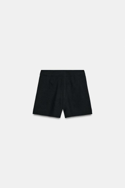 ZARA ШОРТЫ С ЗАЩИПАМИ, ЧЕРНЫЙ