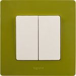 Выключатель 2х-клавишный 10А 250В белый ETIKA Legrand