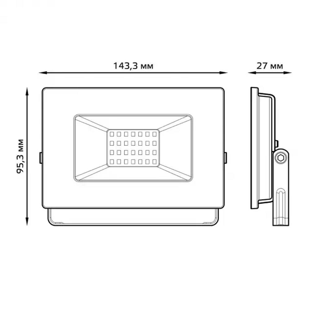 Прожектор Gauss LED Elementary 30W 2700lm черный IP65 6500K 200-240V 613100330 P PROMO