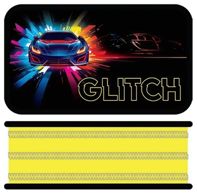 Пенал 3 секц. большой 190*105 "Glitch 2025" металлизированный картон (Пчёлка)