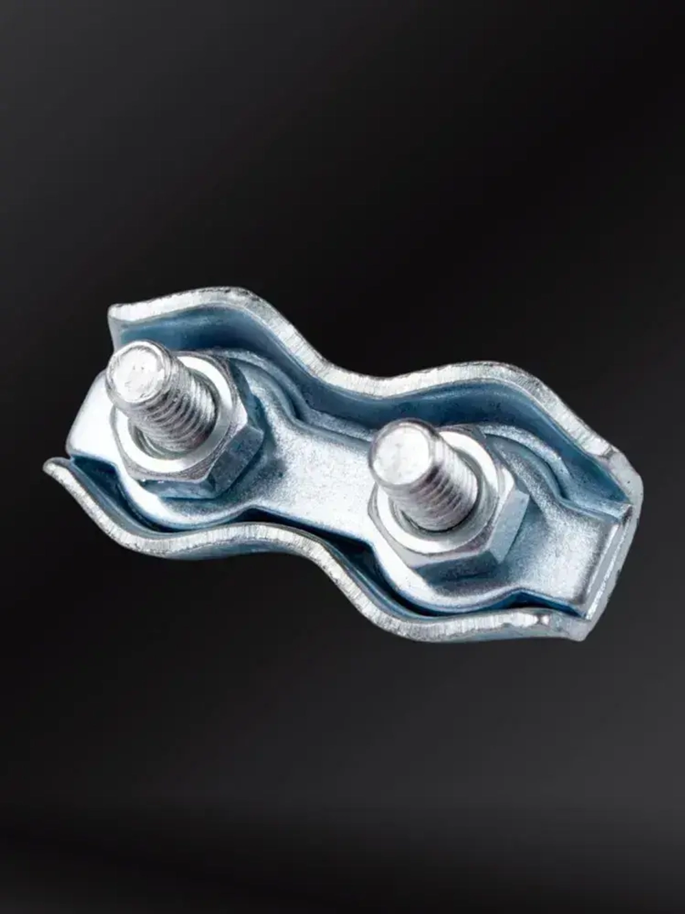 Зажим для троса 2 мм Дуплекс (Duplex) стальной оцинкованный плоский, комплект 6 штук