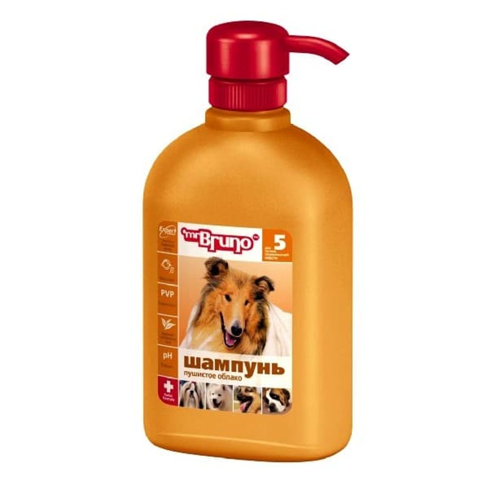 Mr. BRUNO 350мл шампунь-кондиционер №5 для густой и сильно загрязненной шерсти собак Пушистое облако