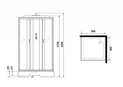 Душевая кабина Niagara NG-1108-14G средний поддон, стекло матовое
