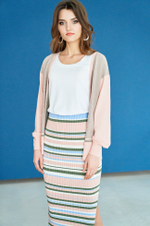 4651 Юбка женская (персиковый мультиколор)