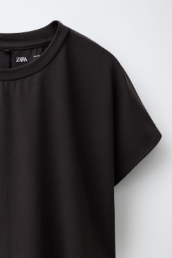 ZARA СПОРТИВНАЯ ФУТБОЛКА СВОБОДНОГО КРОЯ, АНТРАЦИТОВО-СЕРЫЙ