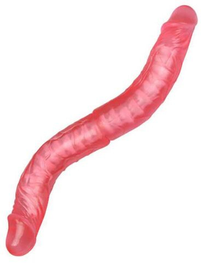 Розовый фаллоимитатор с хребтом - 36 см. (Цвет: розовый)