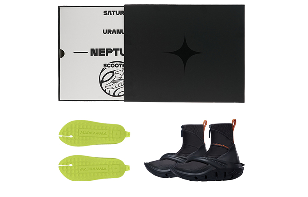 MADGAMMA Mid-Calf Boots Unisex Black/Orange