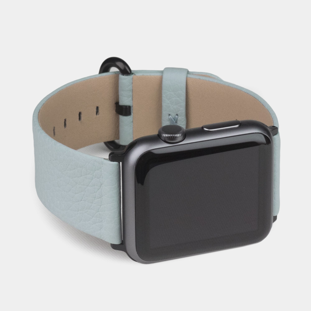 Ремешок для Apple Watch 40/41/42 mm из кожи теленка, голубого цвета