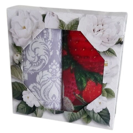 Набор из 2-х кухонных полотенец в подарочной упаковке, 100% хлопок, Россия.