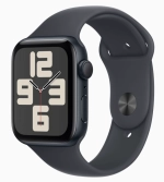 Apple Watch SE 2024 GPS 44mm Midnight Aluminum Case with Sport Band Midnight (Спортивный ремешок цвета Тёмная ночь) (M/L, 160–210 mm) MXEK3