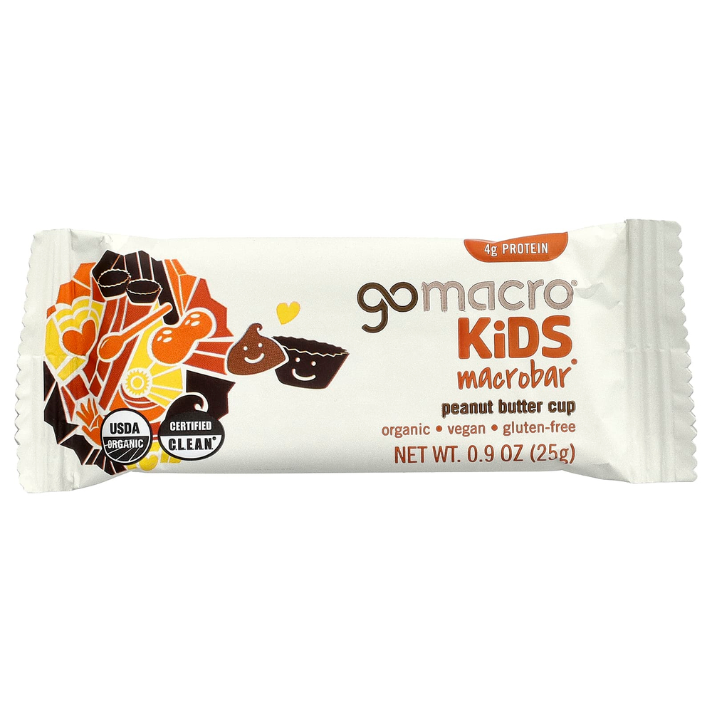 GoMacro, Kids MacroBar®, батончик с арахисовой пастой, 7 батончиков по 25 г (0,9 унции)